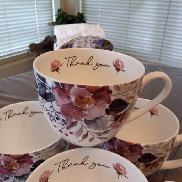 Set of 4 "Thank you" Harvest Green Studio Coffee/Tea Mug 20 oz - Picture 6 of 9